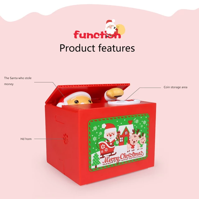 6802 - Alcancía electrónica de papa noel (1 PZA) - Imagen 2
