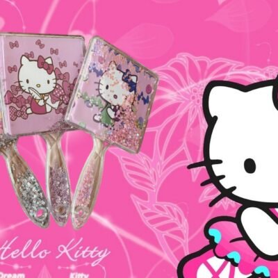 K18- ESPEJO PREMIUM "HELLO KITTY" CON BRILLITOS (1 PZA)