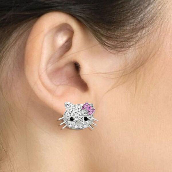 💎ARETES HELLO KITTY CON CRISTALES 💎 (1PAR)