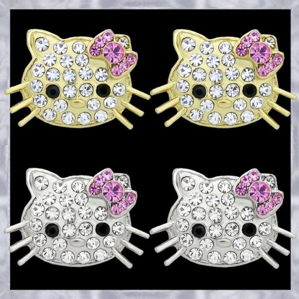 💎ARETES HELLO KITTY CON CRISTALES 💎 (1PAR) - Imagen 7