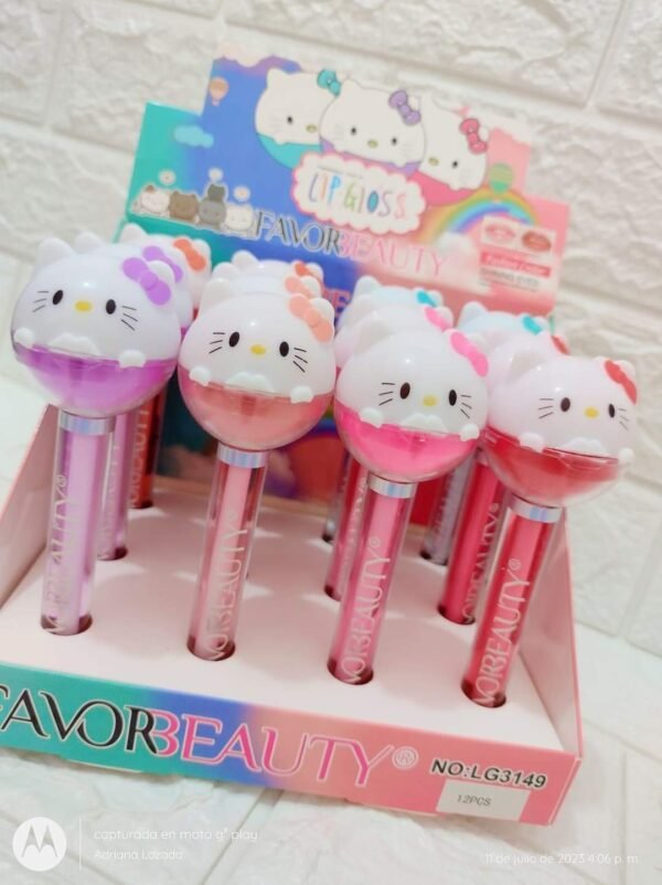 LG3149-LIP GLOSS CON BALSAMO HELLO KITTY(1 CAJA) - Imagen 4