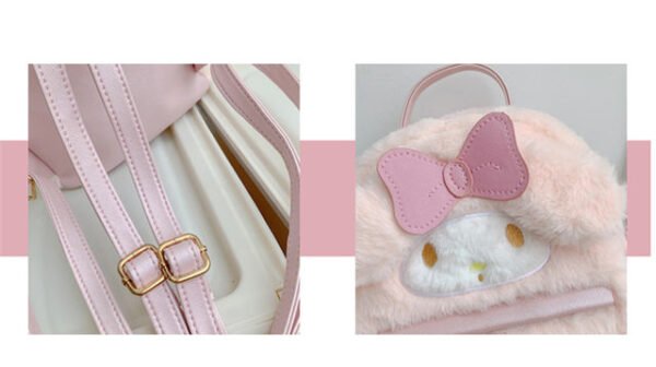 262-MOCHILA AFELPADA DE CINAMORROL Y MY MELODY (1 PZA) - Imagen 5