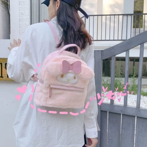 262-MOCHILA AFELPADA DE CINAMORROL Y MY MELODY (1 PZA) - Imagen 6