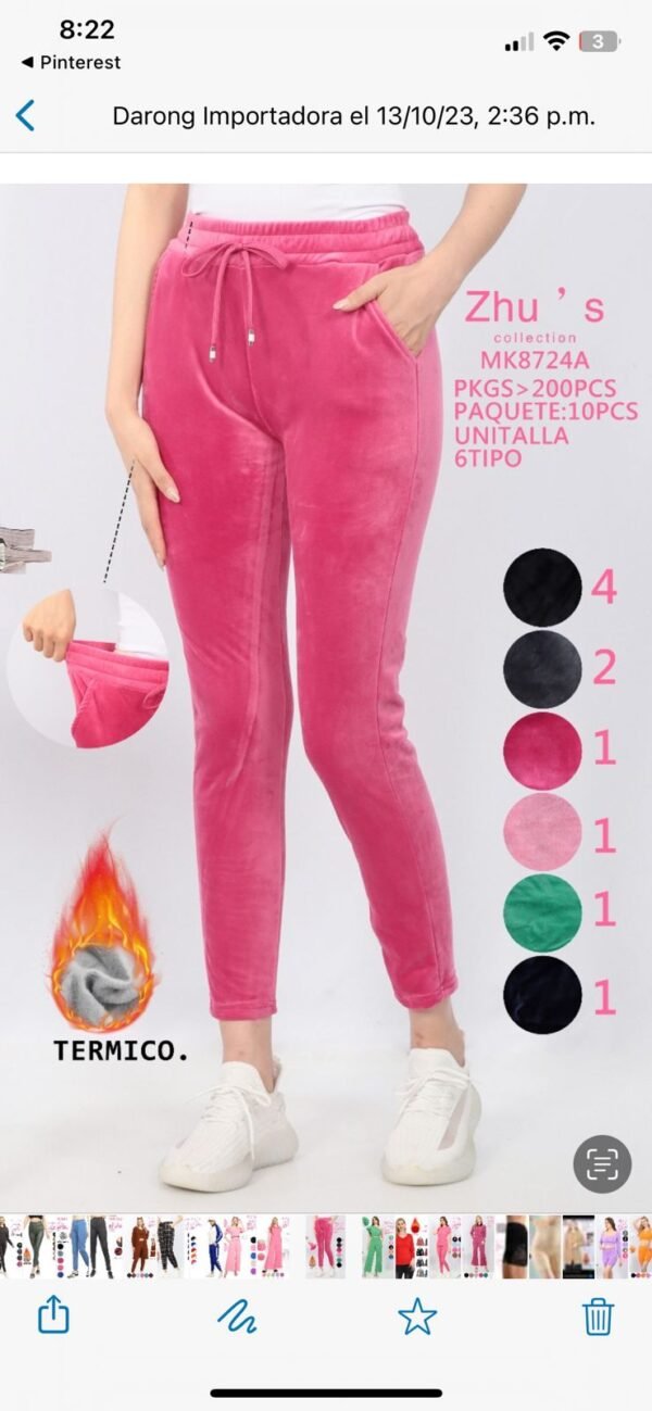 72A4-PANTS PARA DAMA TIPO TERCIOPELO (1PZA) - Imagen 5