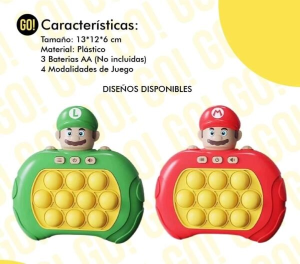 TZTJ- POP IT ELECTRONICO "MARIO BROSS/LUIGI/POKEMON" (1 PZA) - Imagen 8