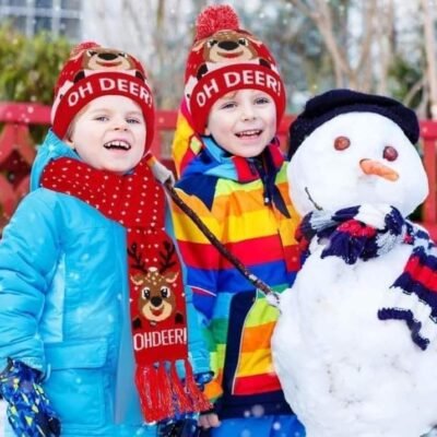 2276- DUO DE GORRO CON BUFANDA NAVIDEÑO (1 DUO)