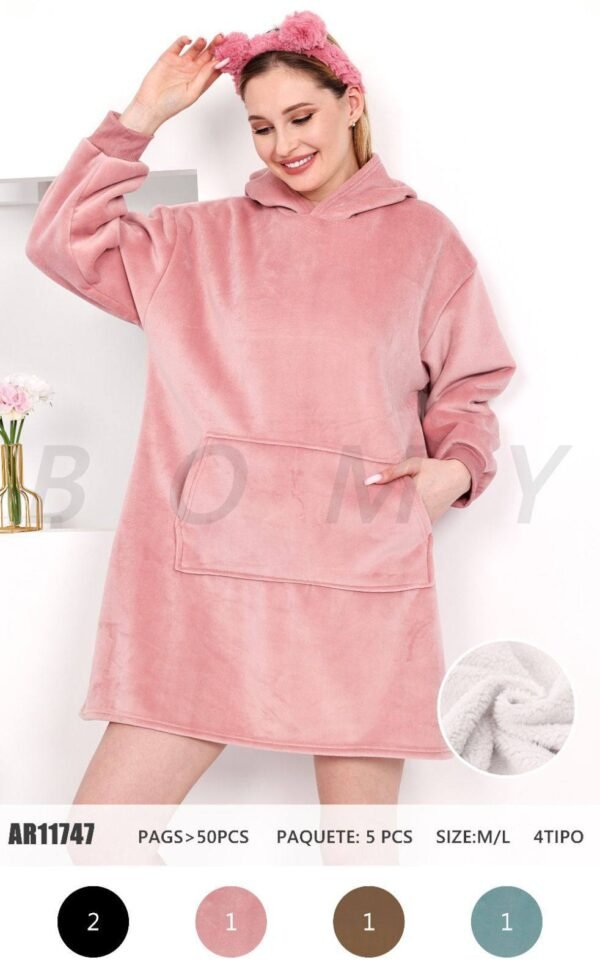 AR11747B- SUDADERA JUMBO AFELPADA PARA ADULTO (1 PZA) - Imagen 4