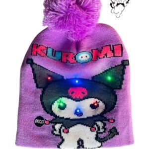 24BB4- GORRO DE KUROMI CON LUZ LED (1PZA)