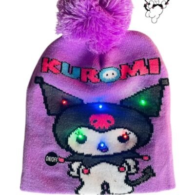 24BB4- GORRO DE KUROMI CON LUZ LED (1PZA)