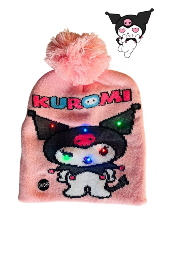 24BB4- GORRO DE KUROMI CON LUZ LED (1PZA) - Imagen 3