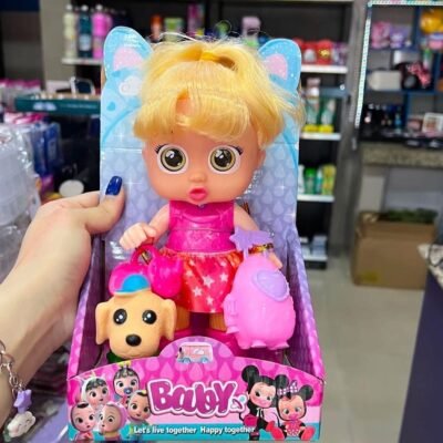 BH047- MUÑECA "BABY" CON PERRITO {incluye luz y sonido}  (1 PZA)