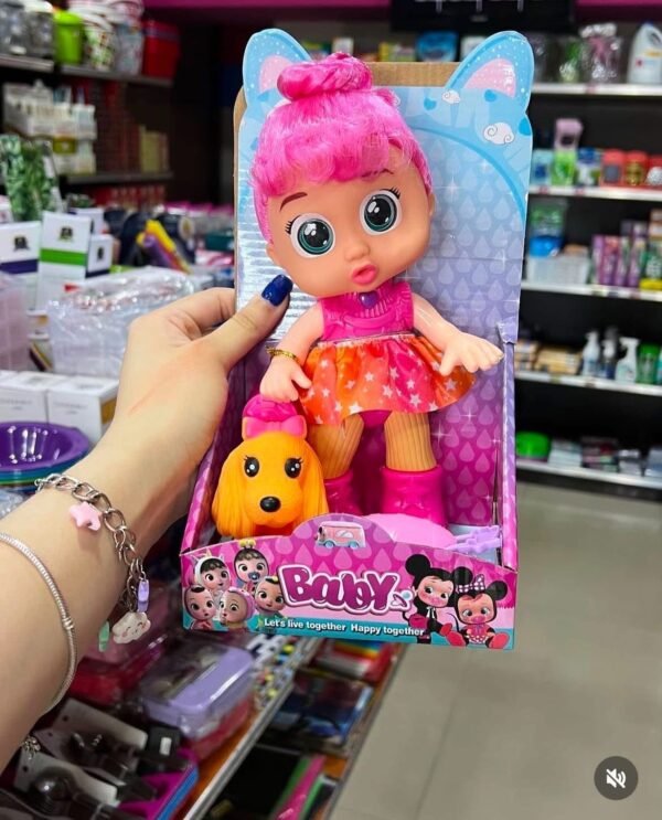 BH047- MUÑECA "BABY" CON PERRITO {incluye luz y sonido}  (1 PZA) - Imagen 4