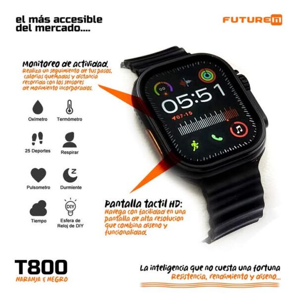 LU4254- SMARTWATCH T800 ULTRA (1 PZA) - Imagen 4