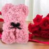 CQ02000- OSO DE ROSAS ARTIFICIALES CON CAJA DE REGALO Y LUZ LED (1 PZA)