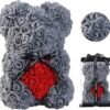 CQ02000- OSO DE ROSAS ARTIFICIALES CON CAJA DE REGALO Y LUZ LED (1 PZA)