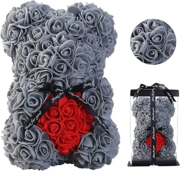 CQ02000- OSO DE ROSAS ARTIFICIALES CON CAJA DE REGALO Y LUZ LED (1 PZA) - Imagen 10