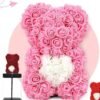 CQ02000- OSO DE ROSAS ARTIFICIALES CON CAJA DE REGALO Y LUZ LED (1 PZA)