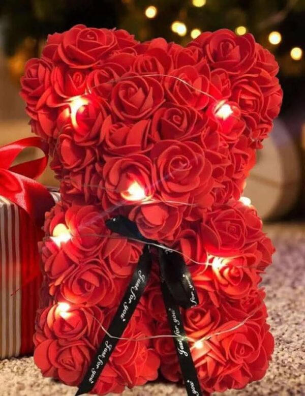 CQ02000- OSO DE ROSAS ARTIFICIALES CON CAJA DE REGALO Y LUZ LED (1 PZA) - Imagen 15