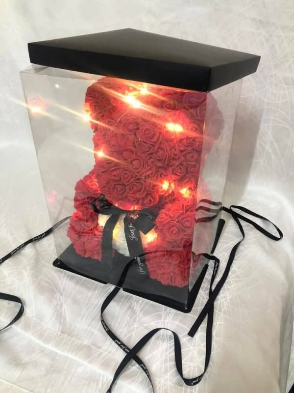 CQ02000- OSO DE ROSAS ARTIFICIALES CON CAJA DE REGALO Y LUZ LED (1 PZA) - Imagen 16