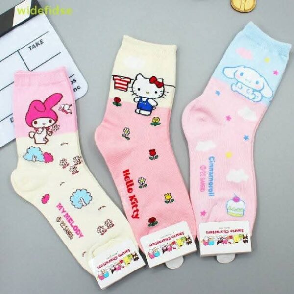 LU3466/LU3465- SET DE 5 CALCETINES CON DISEÑO DE SANRIO (1 SET) - Imagen 6