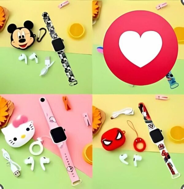 90624 - AUDIFONOS AIRPODS CON RELOJ Y FUNDA DE PERSONAJES (1 PZA) - Imagen 8