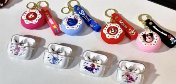 90622 - AUDIFONOS "AIRPODS" CON LLAVERO POP IT (1 PZA) - Imagen 2