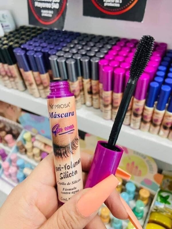 JU9095 - MASCARA "PROSA" "MAXI VOLUMEN SILICON" TAPA ROSA (1 PZA)