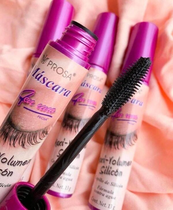 JU9095 - MASCARA "PROSA" "MAXI VOLUMEN SILICON" TAPA ROSA (1 PZA)