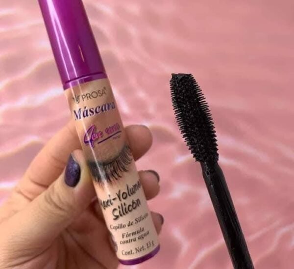 JU9095 - MASCARA "PROSA" "MAXI VOLUMEN SILICON" TAPA ROSA (1 PZA)
