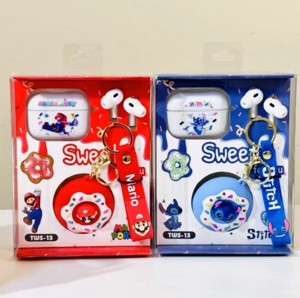 90622 - AUDIFONOS "AIRPODS" CON LLAVERO POP IT (1 PZA) - Imagen 3