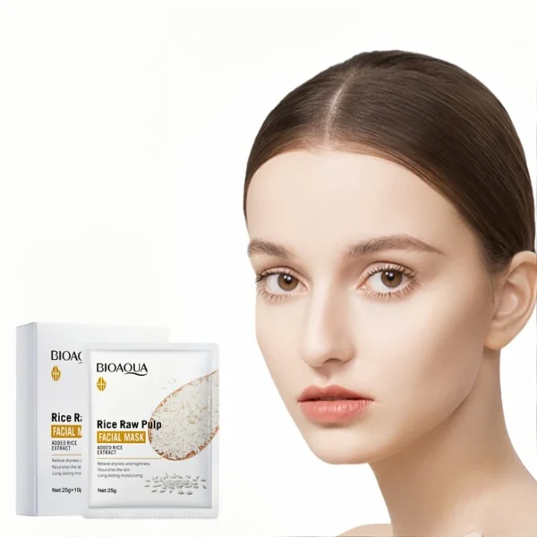 BQY80212 - 1 PAQUETE DE 10 MASCARILLAS FACIALES DE ARROZ X BIOAQUA (1 PAQUETE) - Imagen 5
