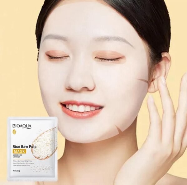 BQY80212 - 1 PAQUETE DE 10 MASCARILLAS FACIALES DE ARROZ X BIOAQUA (1 PAQUETE)