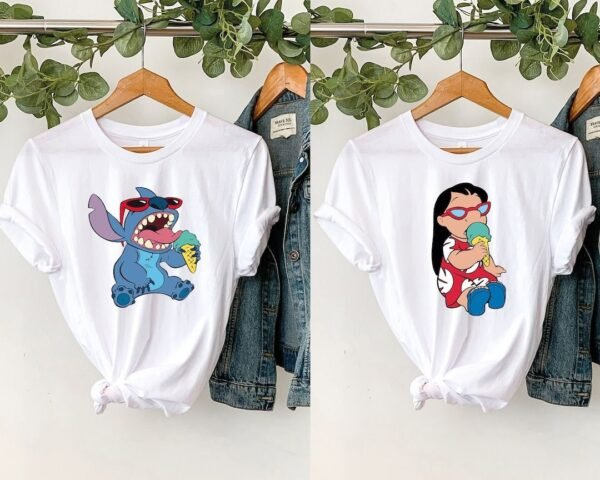 POS25 - DUO DE PLAYERA X "STITCH" PARA PAREJA 🩷💙 (1 DUO) - Imagen 3