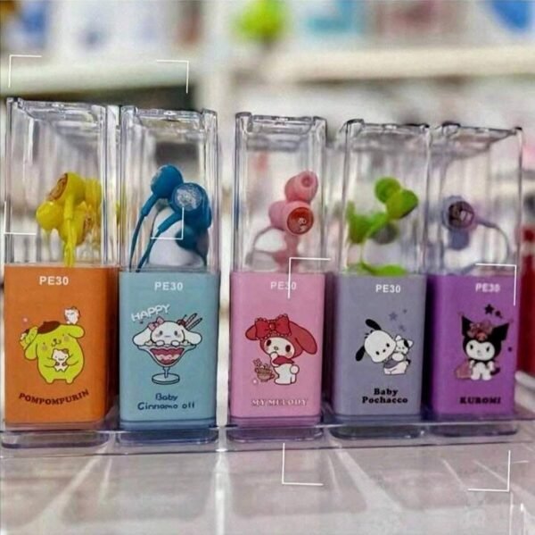 LU9307 - AUDIFONOS TIPO MINISO X STITCH/SANRIO POR TERCIA (3 PIEZAS) - Imagen 2