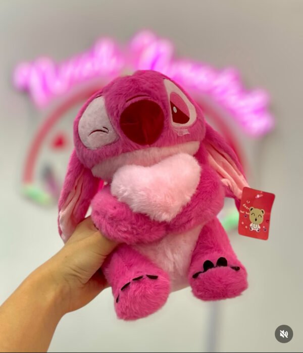 0135 - PELUCHE X "STITCH Y ANGELA" CON CORAZON (1 PZA) - Imagen 2