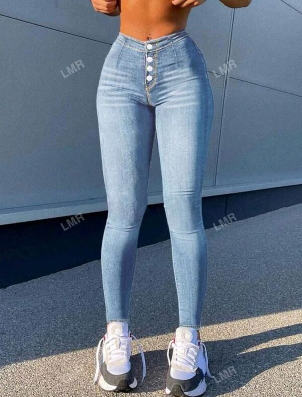 WK117 - PANTALON DE MEZCLILLA "4 BOTONES" PARA DAMA (1 PZA) - Imagen 2