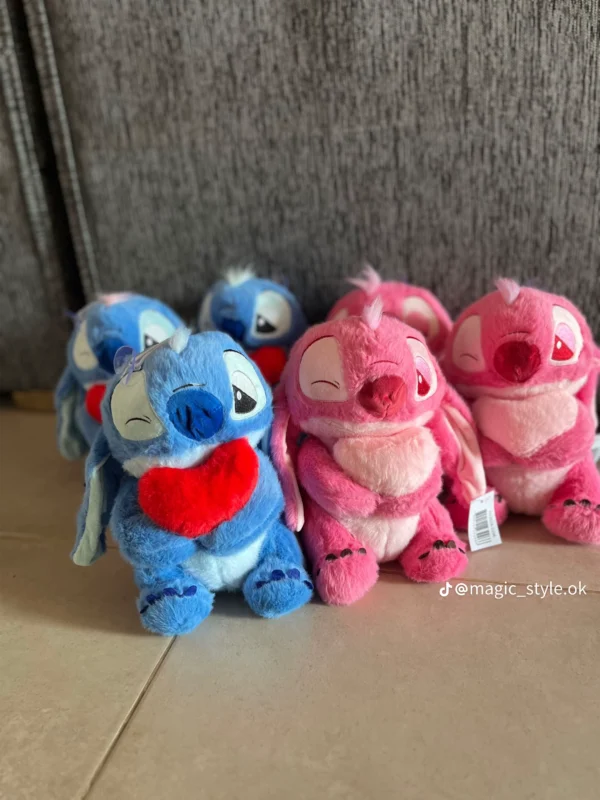 0135 - PELUCHE X "STITCH Y ANGELA" CON CORAZON (1 PZA) - Imagen 8