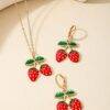 25LT-100 - SET DE 12 JUEGOS DE COLLAR CON ARETES CHERRY Y STRAWBERRY FASHION (1 SET)