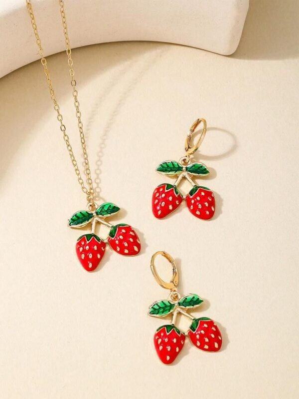 25LT-100 - SET DE 12 JUEGOS DE COLLAR CON ARETES CHERRY Y STRAWBERRY FASHION (1 SET) - Imagen 11