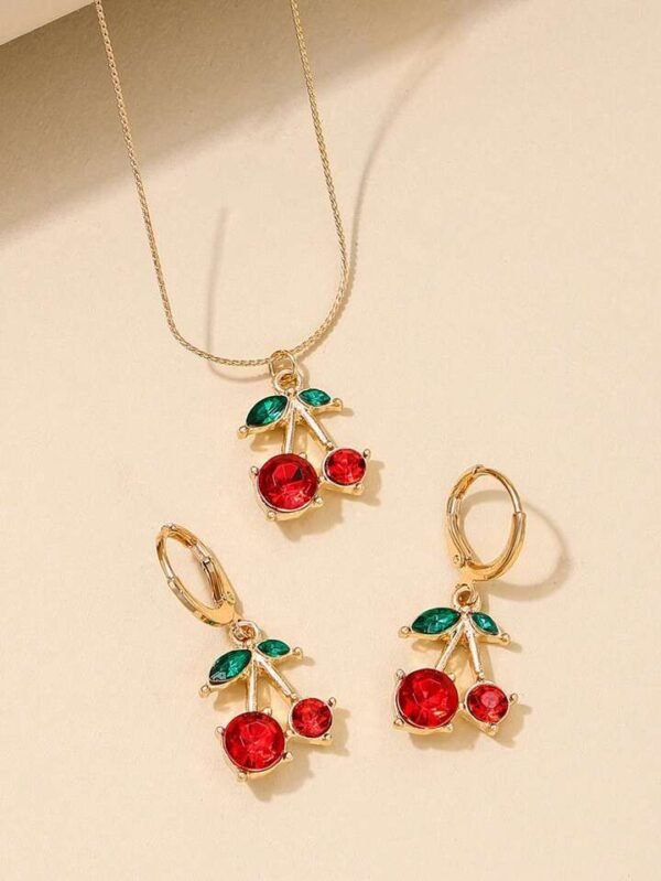 25LT-100 - SET DE 12 JUEGOS DE COLLAR CON ARETES CHERRY Y STRAWBERRY FASHION (1 SET) - Imagen 17