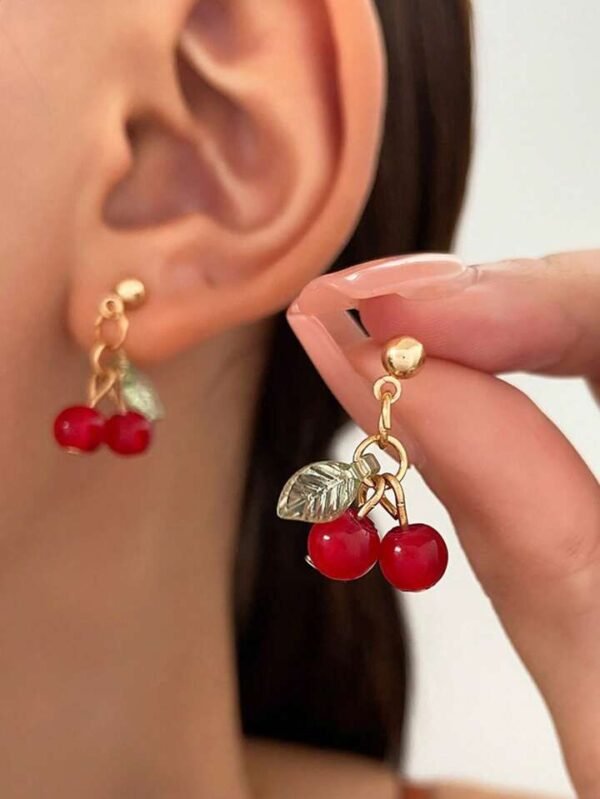 25LT-100 - SET DE 12 JUEGOS DE COLLAR CON ARETES CHERRY Y STRAWBERRY FASHION (1 SET) - Imagen 4