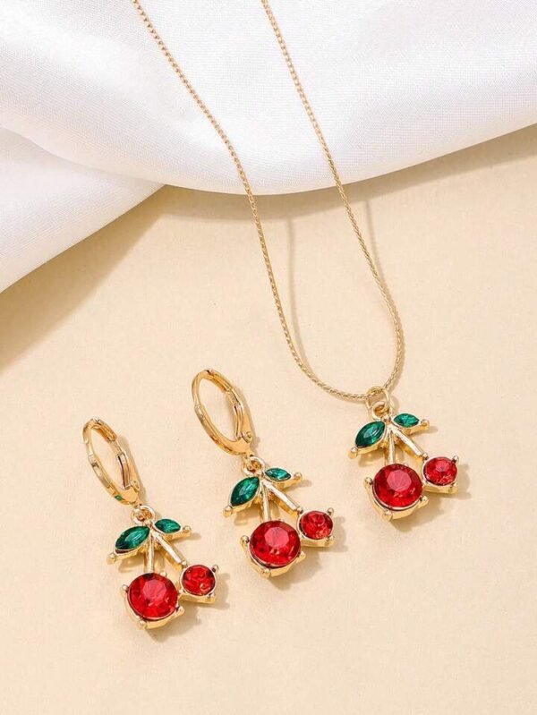 25LT-100 - SET DE 12 JUEGOS DE COLLAR CON ARETES CHERRY Y STRAWBERRY FASHION (1 SET) - Imagen 6