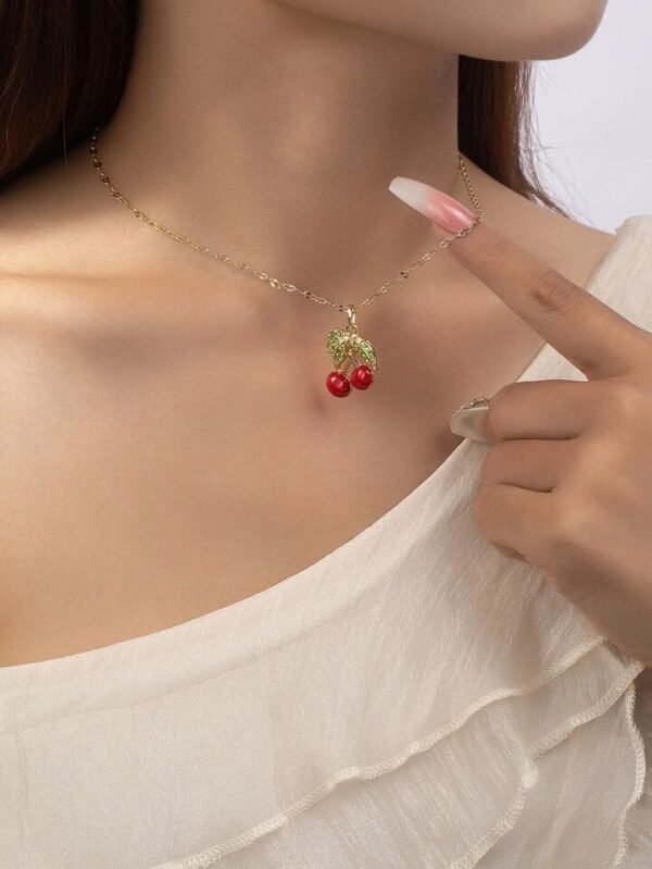 25LT-100 - SET DE 12 JUEGOS DE COLLAR CON ARETES CHERRY Y STRAWBERRY FASHION (1 SET)