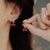 25LT-100 - SET DE 12 JUEGOS DE COLLAR CON ARETES CHERRY Y STRAWBERRY FASHION (1 SET)