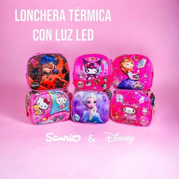 WP25-83 - LONCHERA TÉRMICA CON LUZ LED DE PERSONAJES (1 PZA) - Imagen 11