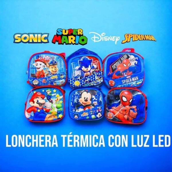 WP25-83 - LONCHERA TÉRMICA CON LUZ LED DE PERSONAJES (1 PZA) - Imagen 12