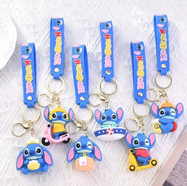 LU7831 - LLAVEROS KAWAII 3D X "STITCH" POR DECENA (10 PIEZAS) - Imagen 2
