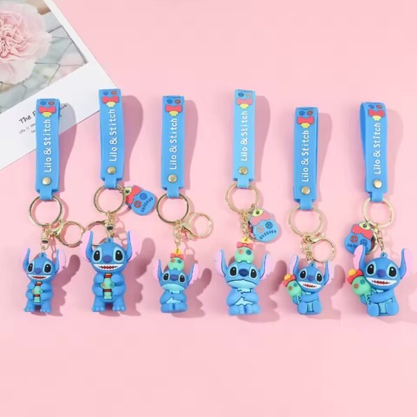 LU7831 - LLAVEROS KAWAII 3D X "STITCH" POR DECENA (10 PIEZAS) - Imagen 7