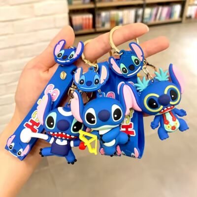 LU7831 - LLAVEROS KAWAII 3D X "STITCH" POR DECENA (10 PIEZAS)