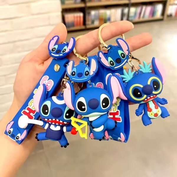 LU7831 - LLAVEROS KAWAII 3D X "STITCH" POR DECENA (10 PIEZAS)